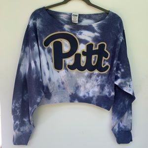 VS Pink Pitt Cropped Tie Dye Sweatshirt